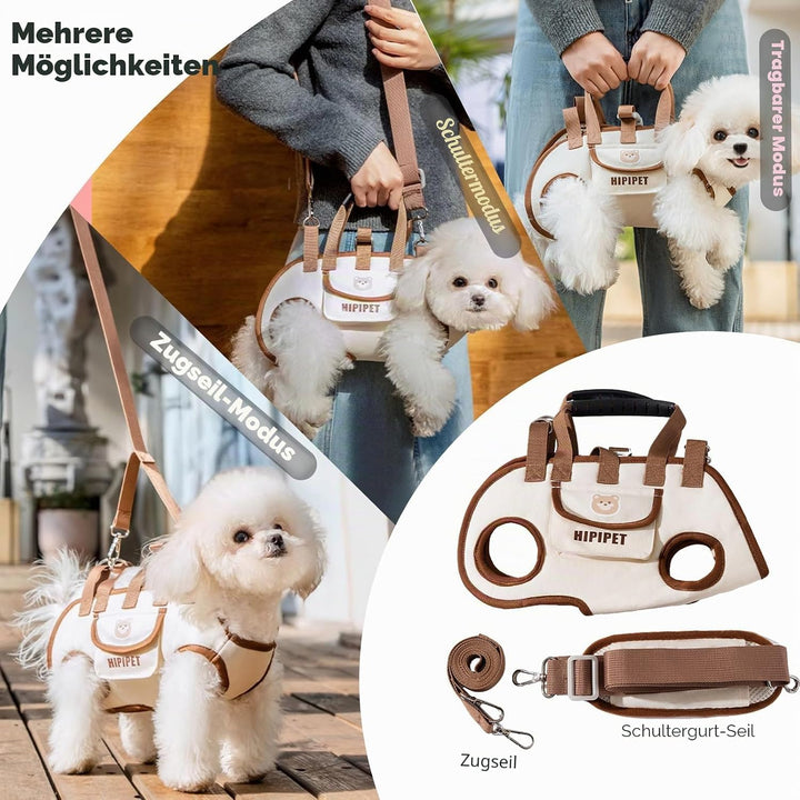 PETCUTE 4 in 1 Hundetragetasche,Hebegeschirr für grosse Hunde,Atmungsaktiv Haustier Umhängetasche Tr
