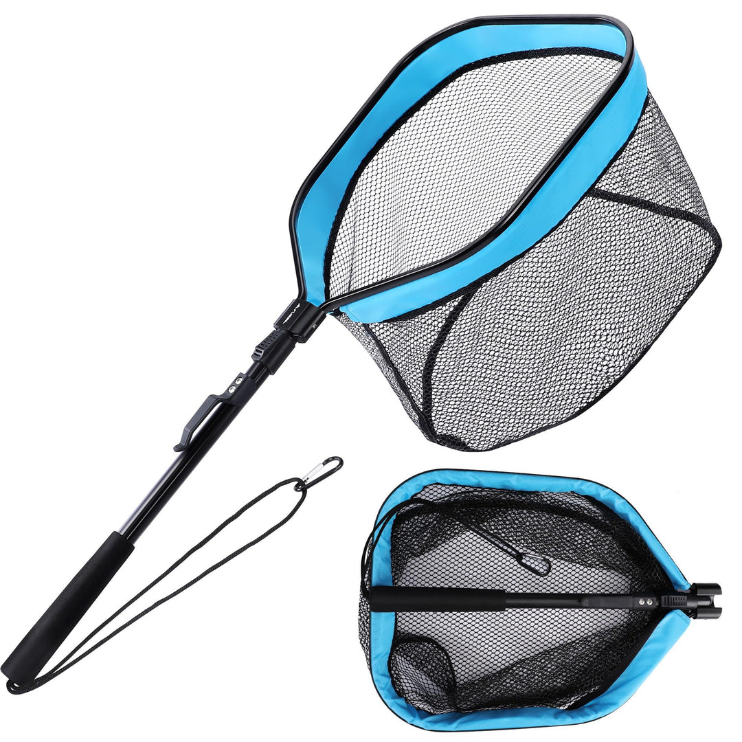 FLISSA Angelkescher 82cm, Schwimmender Fischkescher, Gummiert