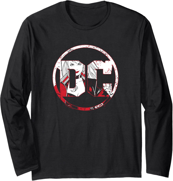 Harley Quinn DC Comics Logo Langarmshirt