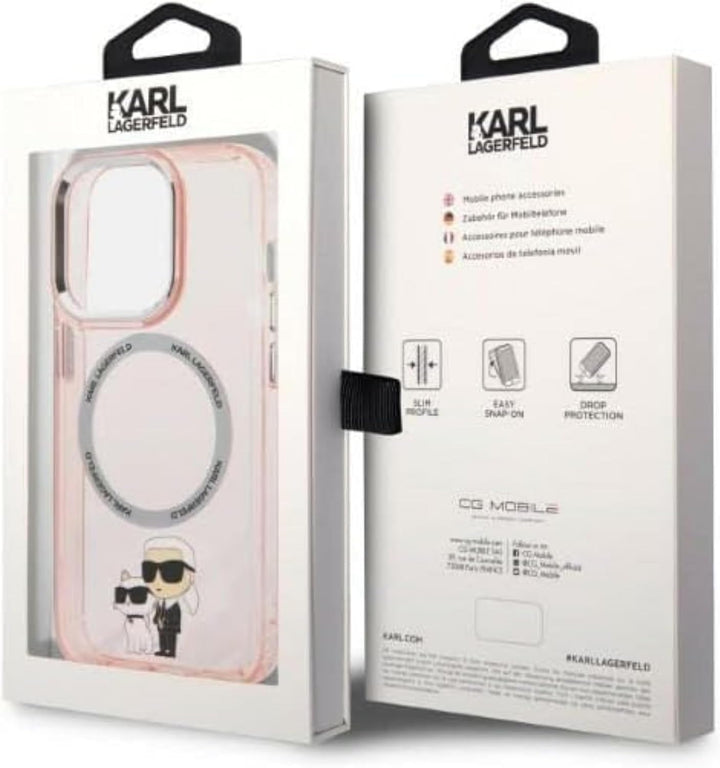 Karl Lagerfeld KLHMP14LHNKCIP Hülle für iPhone 14 Pro 6,1" hardcase rosa Iconic Karl&amp;Choupette