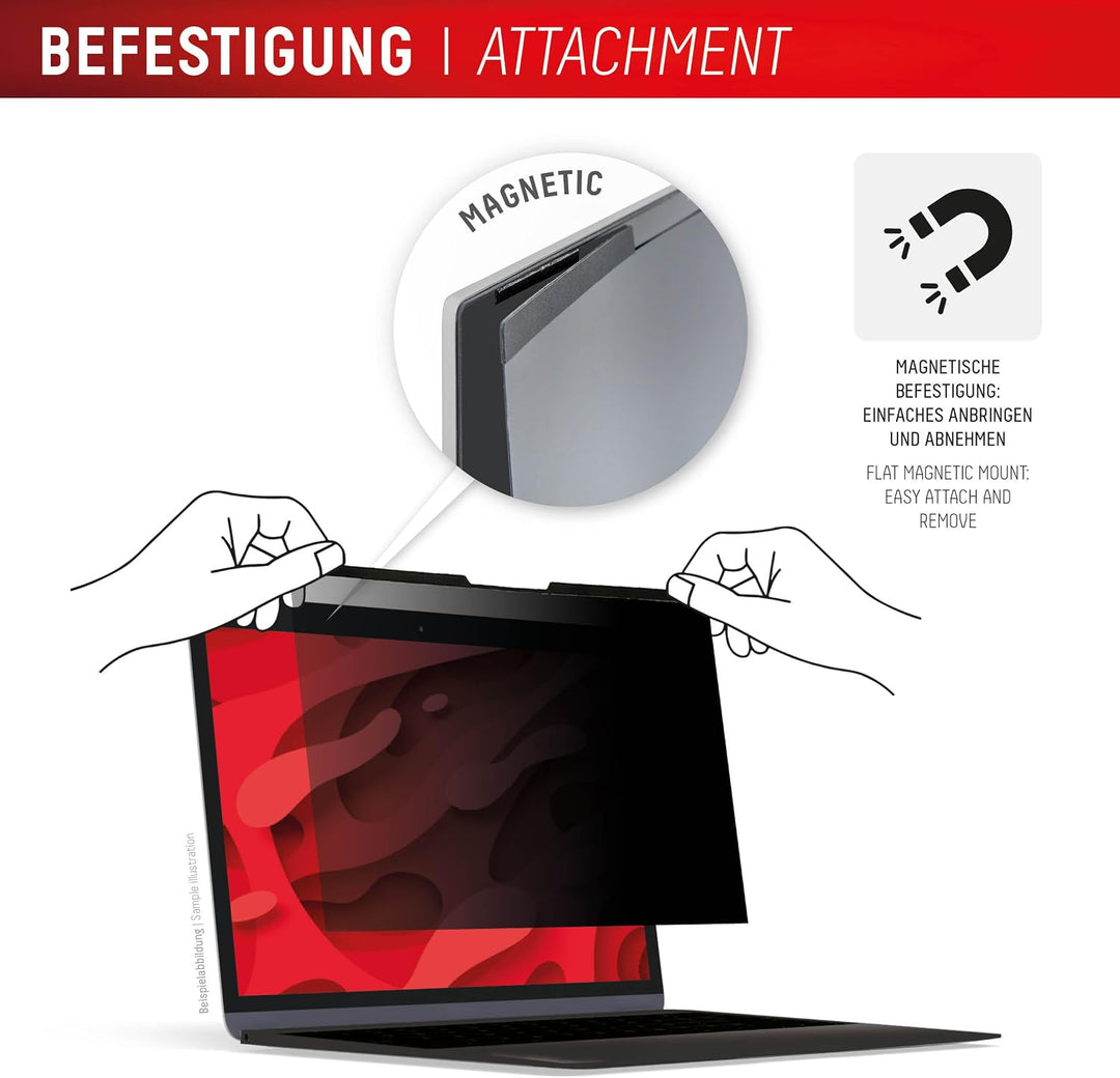 Magnetischer Blickschutzfilter für Laptop / Notebook 16" (16:10), abnehmbar 16" (16:10) magnetisch,