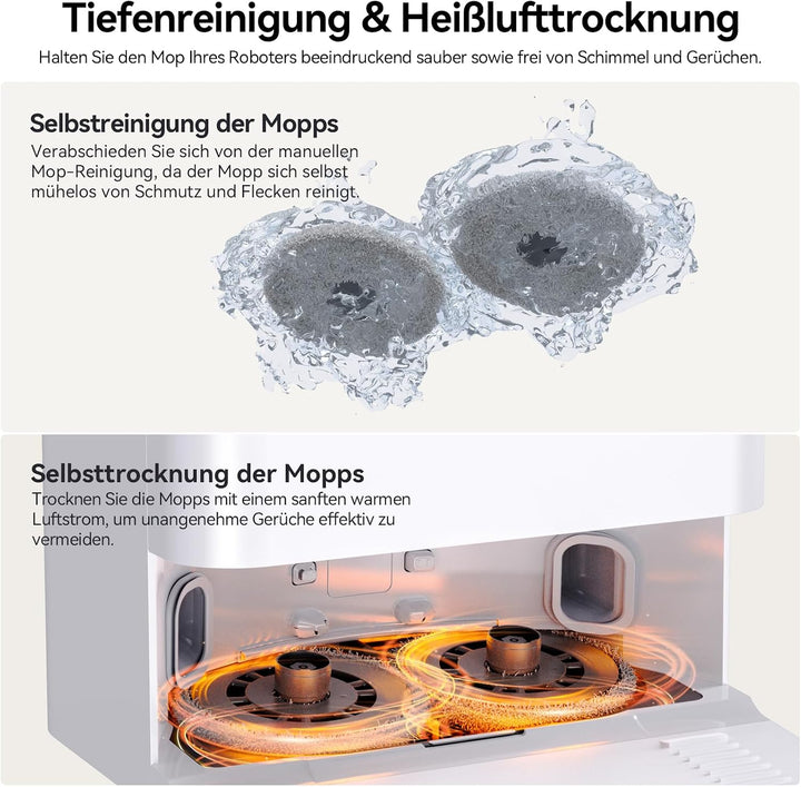 JONR T5 Pro Saugroboter mit Wischfunktion, 8000Pa Staubsauger Roboter mit ausziehbarem Wischmopp, au