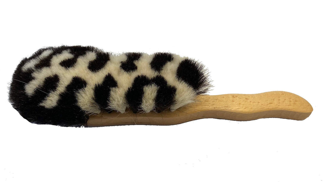 Staubbürste S-Form aus Ziegenhaar, handeingezogen
