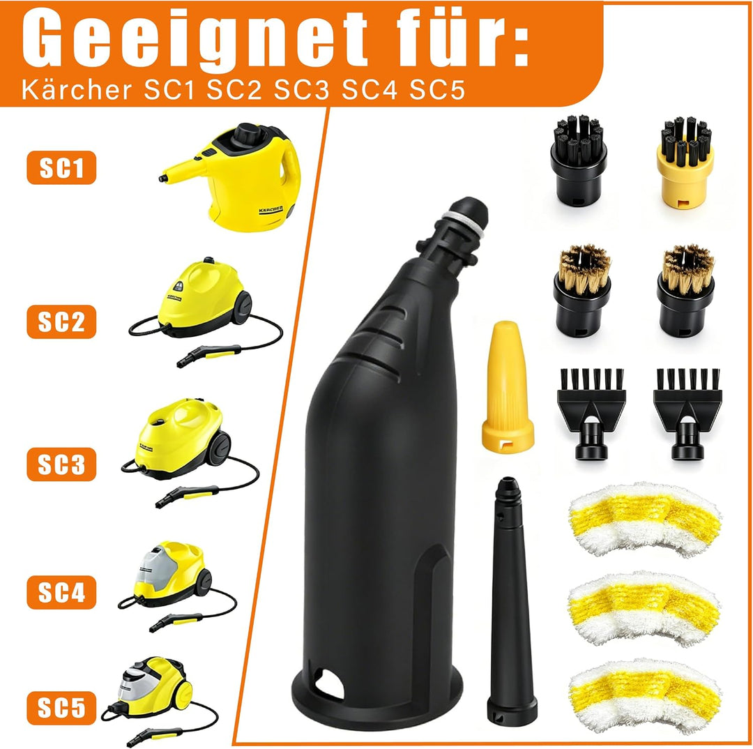 12 Stück Zubehör für Kärcher Dampfreiniger SC1 SC2 SC3 SC4 SC5, Dampfreiniger Bürste Set, Vielseitig