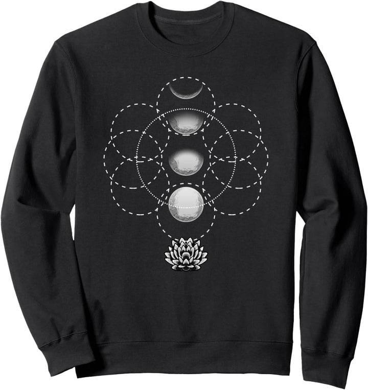 Lotus Moons Phase Yoga Cool Lunar Exercise Yoga Lover Gift Sweatshirt