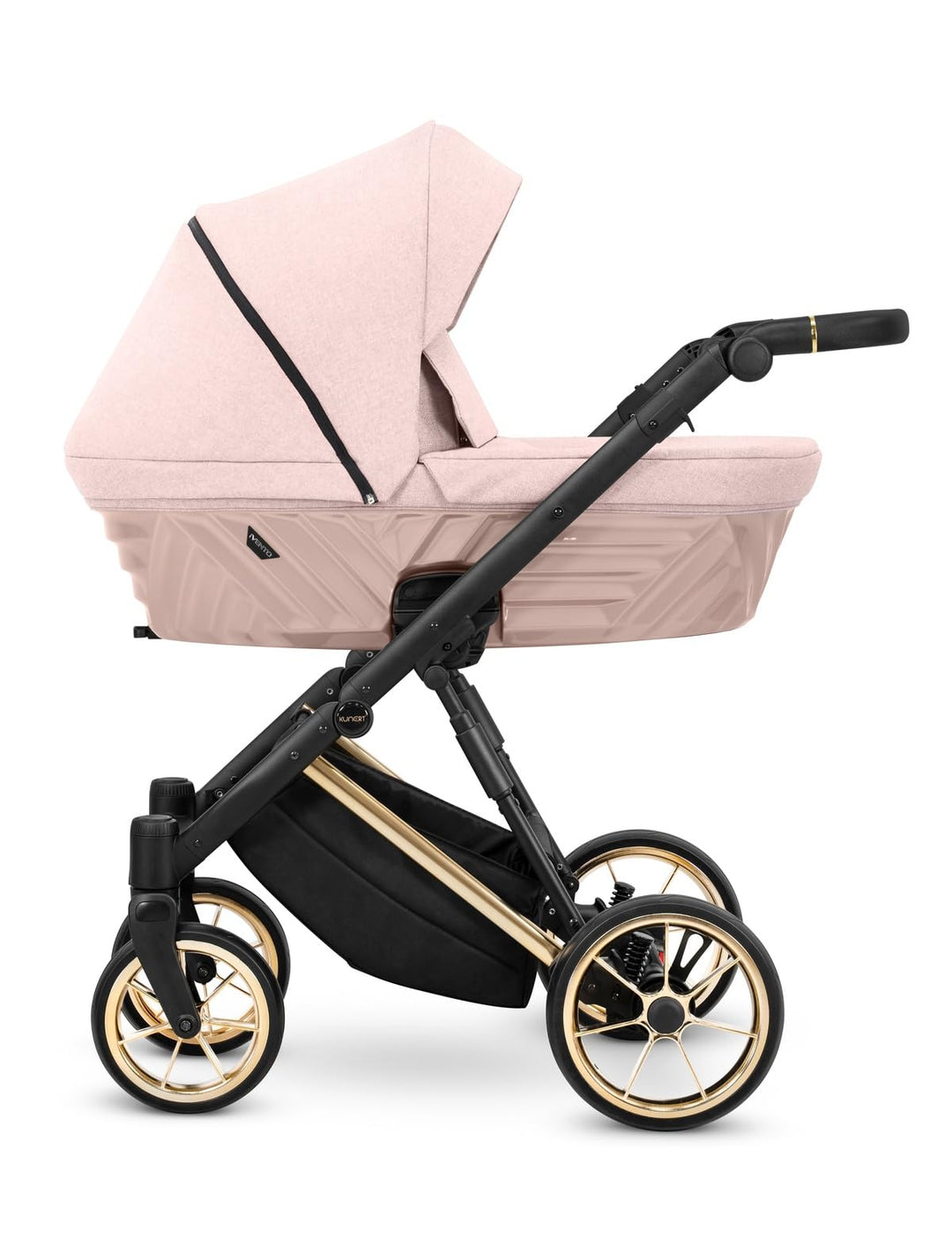 Kunert Ivento Premium 2in1 Kinderwagen mit Goldrahmen, Aluminiumrahmen, Bunt (Pink), Pink