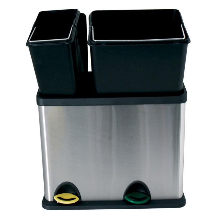 MSV Mülleimer Mülltrennsystem 26 L (8 Liter + 18 Liter) mit Inneneimer grosse Abfallbehälter Abfalle