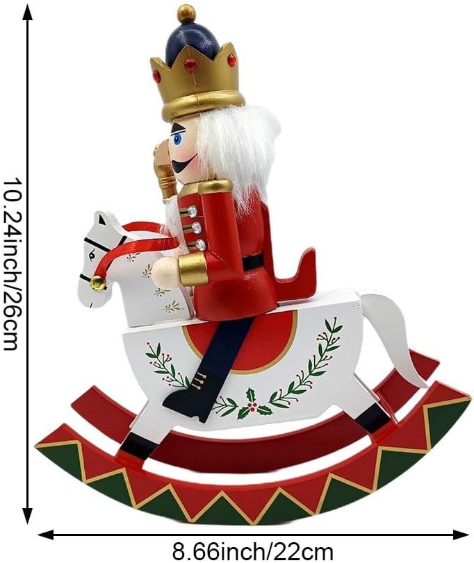 Lpitoy Hölzernes Schaukelpferd, Nussknacker, Soldat, Nussknackerfiguren Auf Schaukelpferd, Weihnacht