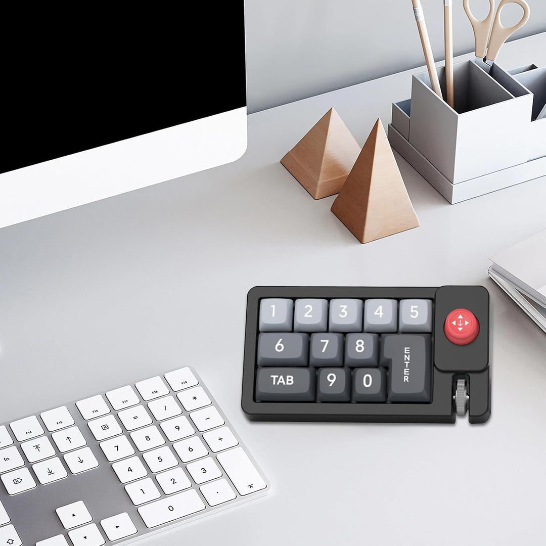 Programmierer Tastatur Ergonomischer Einhand-Ziffernblock, Als Separater Schwarz, Schwarz