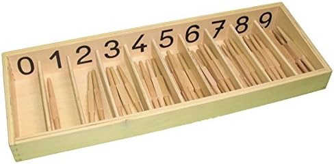 Zahlenverständnis bis 10 lernen und üben mit Montessori-Materialien, Spindelkasten, Ziffern &amp; Chips