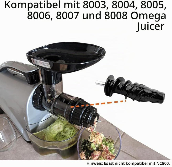 Entsafter-Ersatzteil, Schnecke für Omega und kompatible Knetmaschinen, passend für die Modelle 8003,