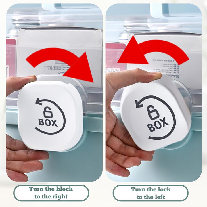 Hausapotheke Box Erste Hilfe Kasten Portable Medikamentenbox, 3 Ebene Medikamenten Organizer Multifu