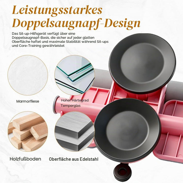 Tragbare Sit Up Bar, Selbstsaugende Sit-Up-Hilfe mit Zugseil und Saugnäpfen, Bauchtrainer für Zuhaus