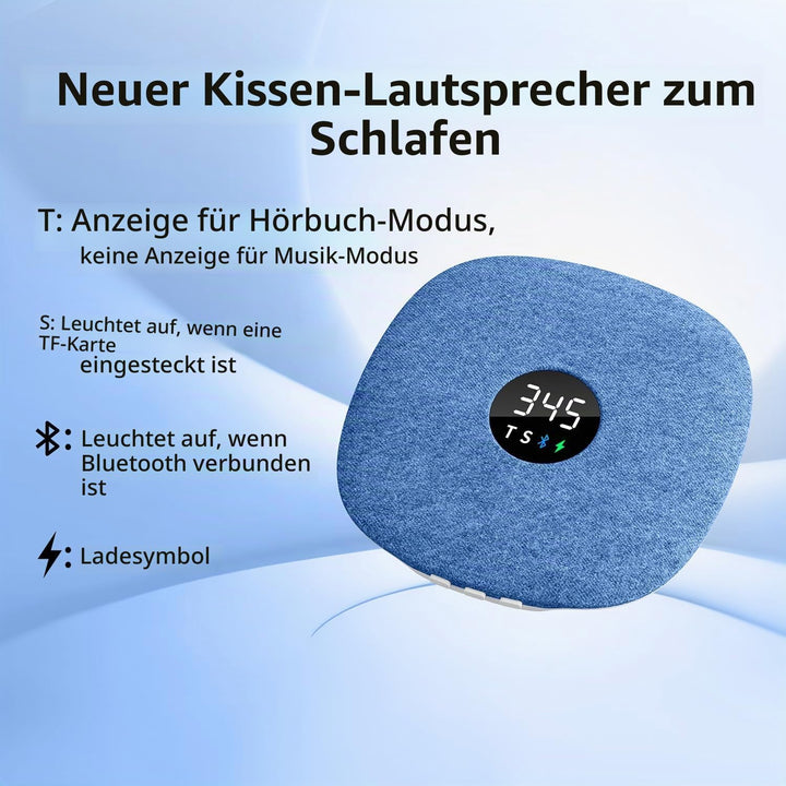 Bone Conduction Under Pillow Sleep Speaker, Ultra-Thin Wireless Bluetooth 5.4 Mini Pillow Speaker wi