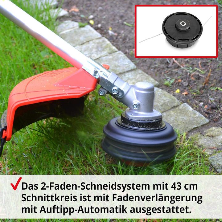 HECHT Benzin Freischneider Motorsense mit 2-Takt-Motor mit 2 PS – 43 cm und 25,5 cm Schnittkreis – i