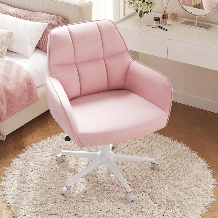 YOUDENOVA Schreibtischstuhl, Drehstuhl mit Rollen, Schminkstuhl Höhenverstellbar, Homeoffice Stuhl,