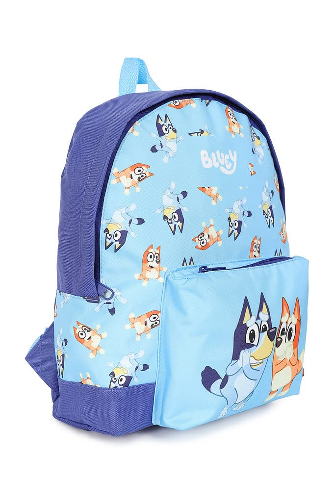 BLUEY Offizieller Bingo Kinder-Rucksack, Kinderrucksack, Schultasche, Rucksack blau, blau