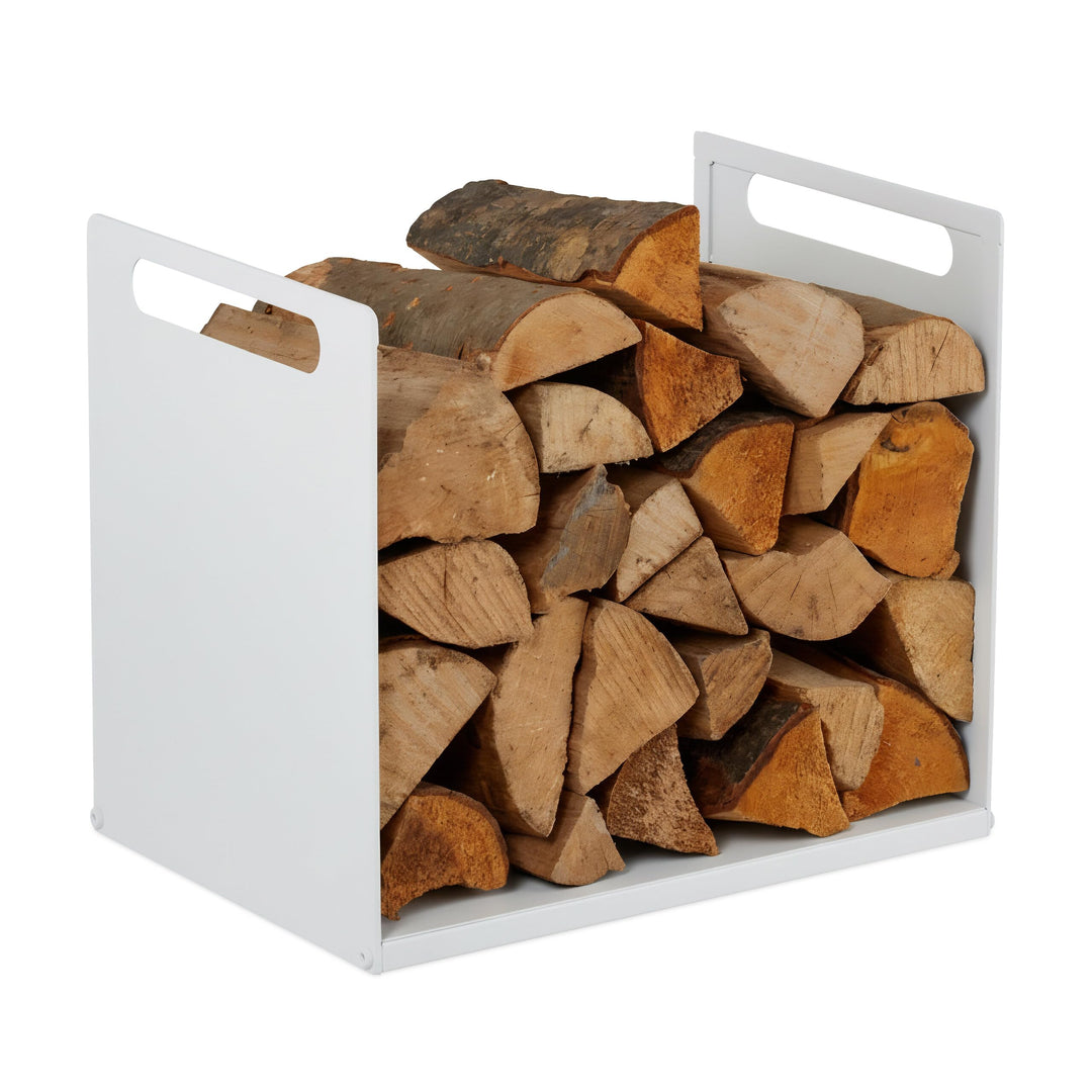 Relaxdays Kaminholzregal, Metall, modern, HBT: 35x40x30 cm, Brennholzregal für Feuerholz, Stapelholz