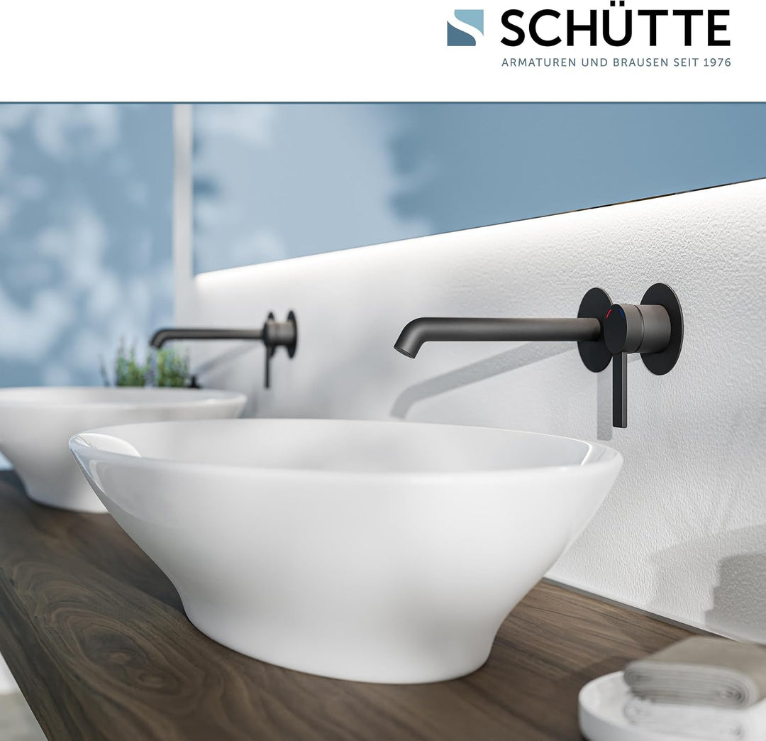 Schütte Los Angeles Waschtischarmatur für Wandmontage, Eleganter Wasserhahn fürs Badezimmer, Mischba