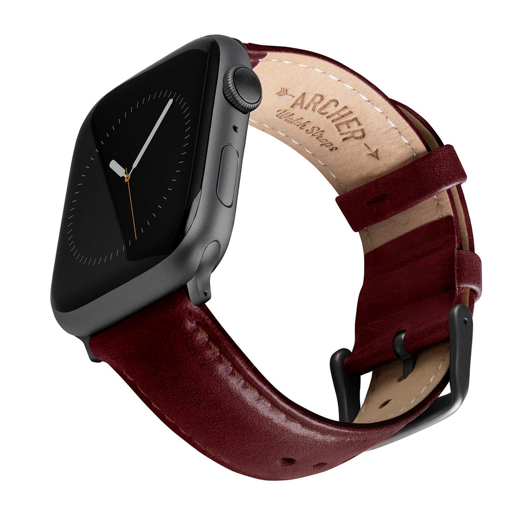 Archer Watch Straps - Uhrenarmbänder aus Hochwertigem Genarbtem Leder für Apple Watch Braun 40/41/42