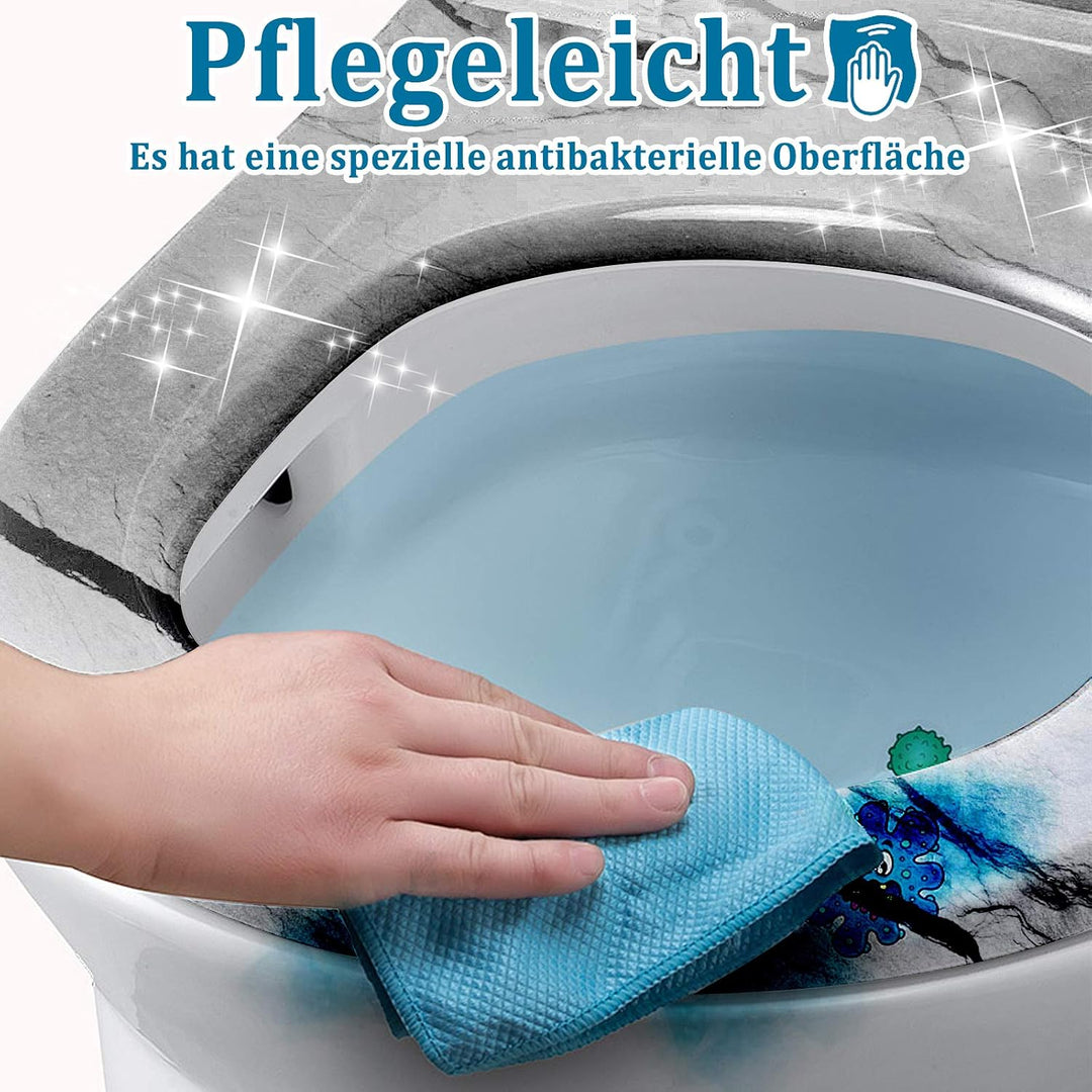ACXIN WC Sitz mit Absenkautomatik Oval Toilettensitz Antibakteriell Klodeckel Universal Grösse WC Kl