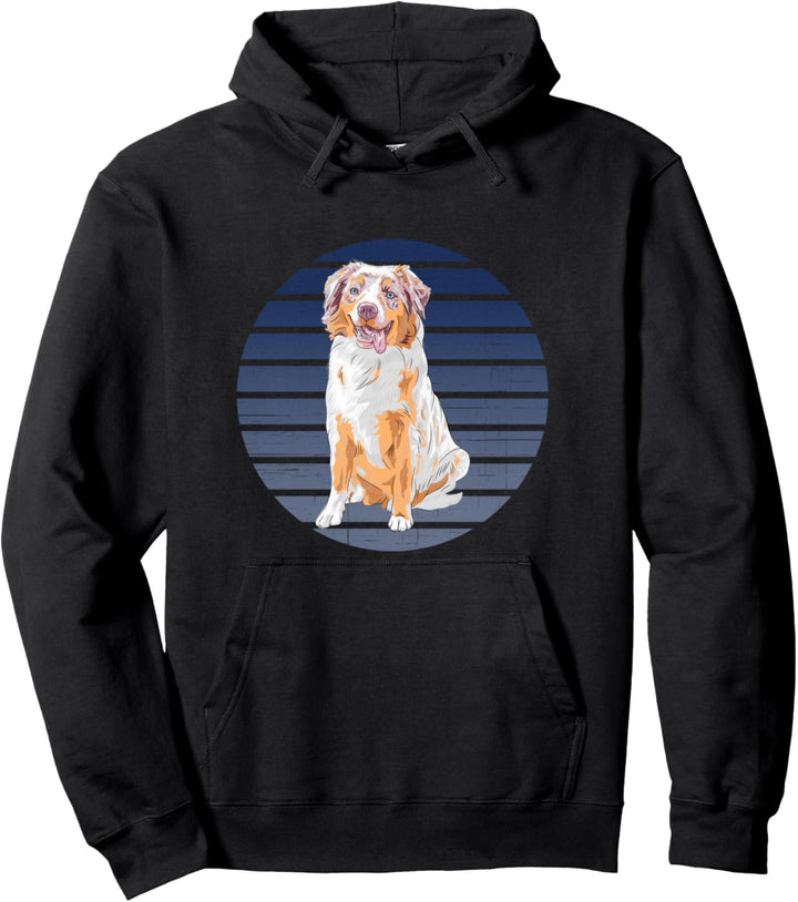 Australischer Schäferhund mit australischem Motiv, Rot / Blau Pullover Hoodie