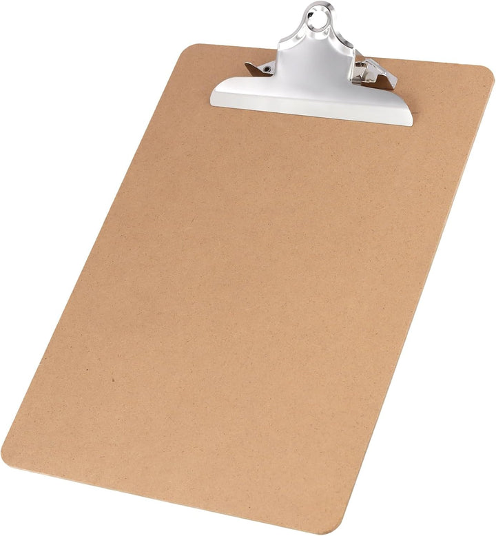 12 Stück Klemmbrett A4 Holz, Braun A4 Clipboard mit Metall Klammer und Aufhängeose, Klemmbretter Zwi