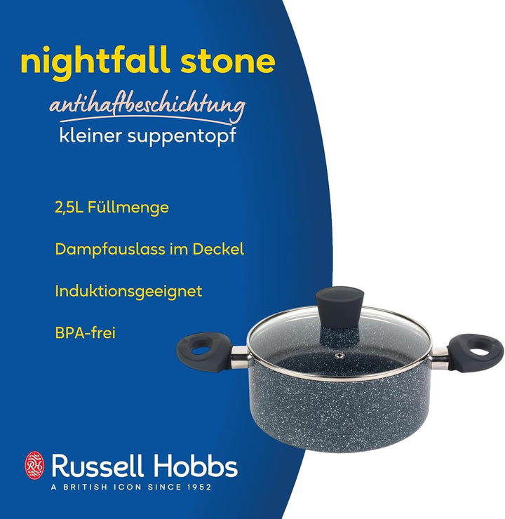 Russell Hobbs RH00848EU Nightfall Stone kochtopf, BPA-Frei, 2.5L Ungefähre Füllmenge antihaftbeschic