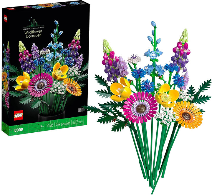 LEGO 10313 Icons Wildblumenstrauss Set, Künstliche Blumen mit Mohn und Lavendel &amp; 76421 Harry Potter