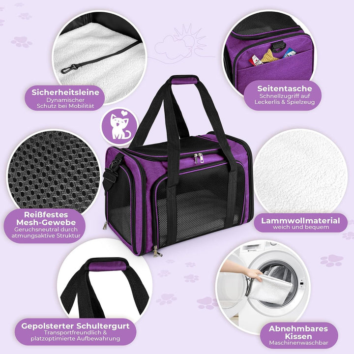 Transporttasche für Katze Hund, Hundetransportbox, Faltbare Katzentransportbox, tragbar, 5kg Katzen