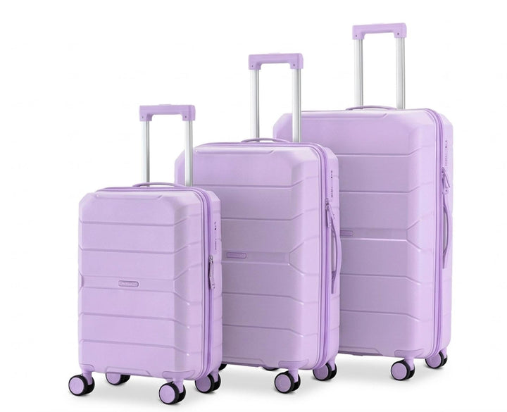 Urban Adventurer Kofferset 3-teilig 232L – Violett – Hartschalenkoffer mit Zahlenschloss &amp; 4 Rollen