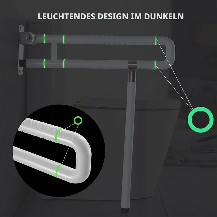 WC Haltegriff Klappbar, Wandstützgriff Stützhilfe Aufstehhilfe Toilette Stütz-Haltegriff Hochklappba