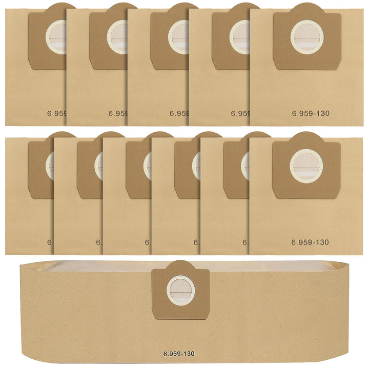 Fishoney 12 Stück WD3 Staubsaugerbeutel für Kärcher 6.959-130.0, Papier filterbeutel für WD3 1629 MV