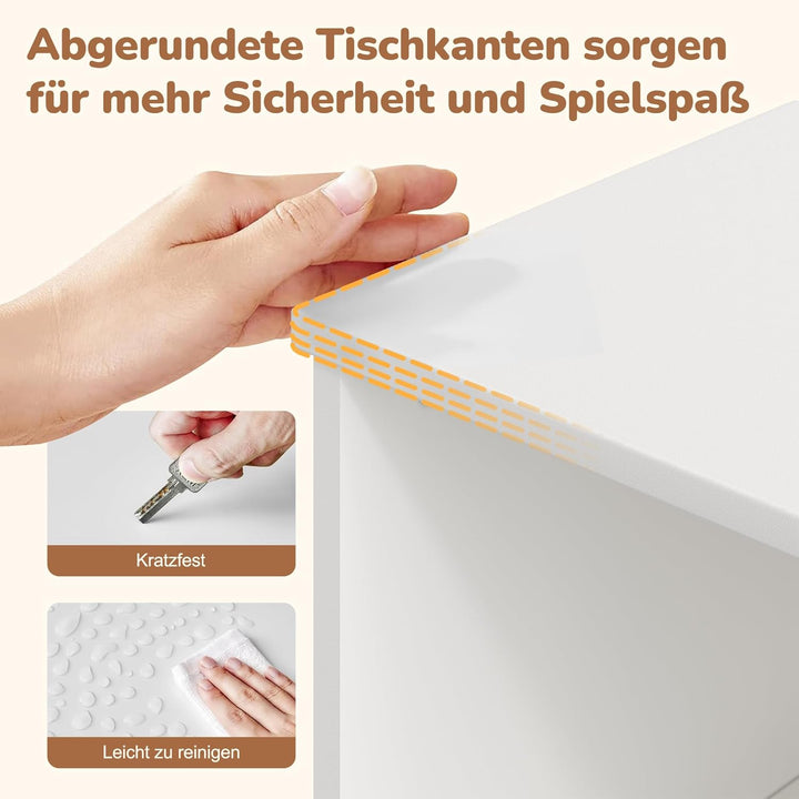 YOUDENOVA 3 Tier Kinderregal, Bücherregal, Kinderzimmer Möbel, Spielzeug Aufbewahrung auf Rollen, 10