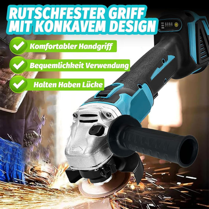 Akku-Winkelschleifer, Kompatibel mit Makita Bürstenlos,18V Trennschleifer Scheibe 125mm Schleifen，zu