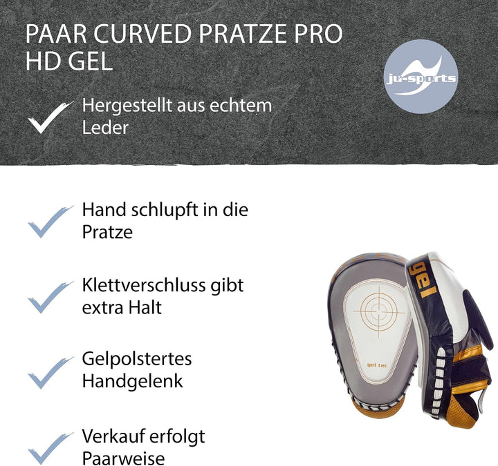 Ju-Sports Handpratzen Curved pro HD Gel I Box Pratzen aus Leder I Langlebig I Mit Fadenkreuz für opt