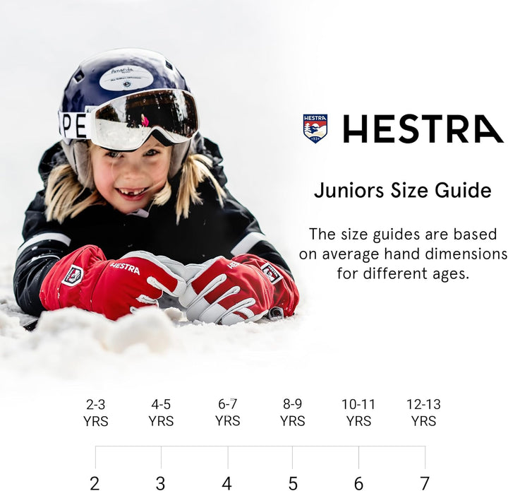 Hestra Army Leather Heli Ski 5-Finger Handschuhe Kinder blau/weiss