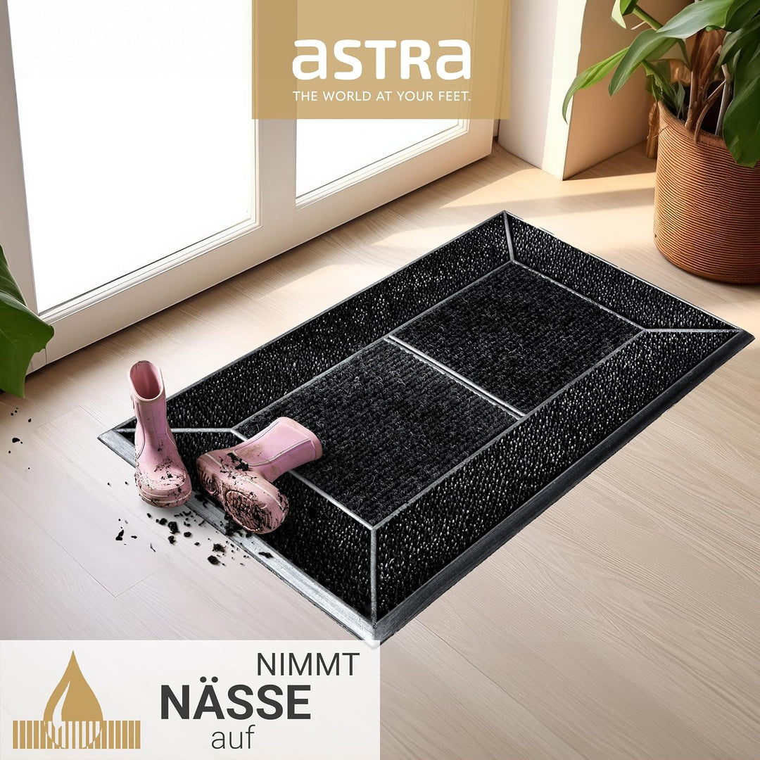 Fussmatte aussen rutschfest wetterfeste Fussmatte 45x75cm Streifen anthrazit Streifen Anthrazit (Rec