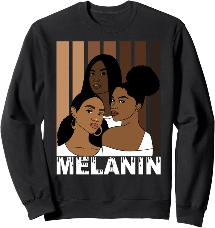 Oheneba: Melanin Drippin Afro Queen Black Pride Sweatshirt