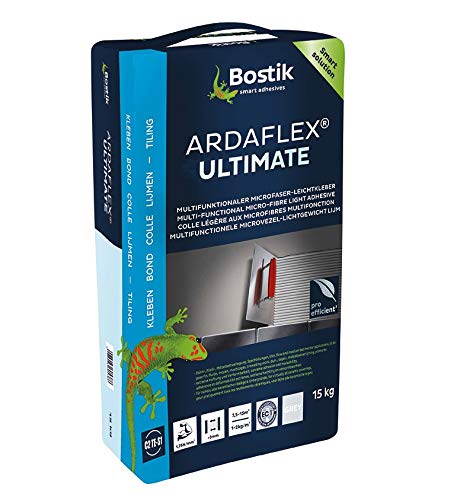 Bostik Ardaflex Ultimate Multifunktionaler Microfaser Leichtkleber, Fliesenkleber Flexkleber 15Kg