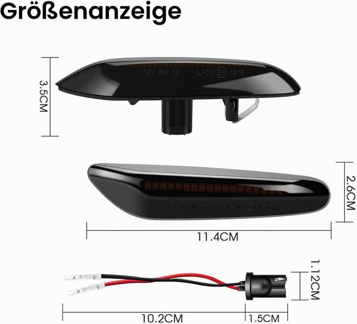 WinPower Seitenmarkierung Signal Licht anmachen Sequenzieller Blinker Fehlerfrei Kompatibel mit BMW