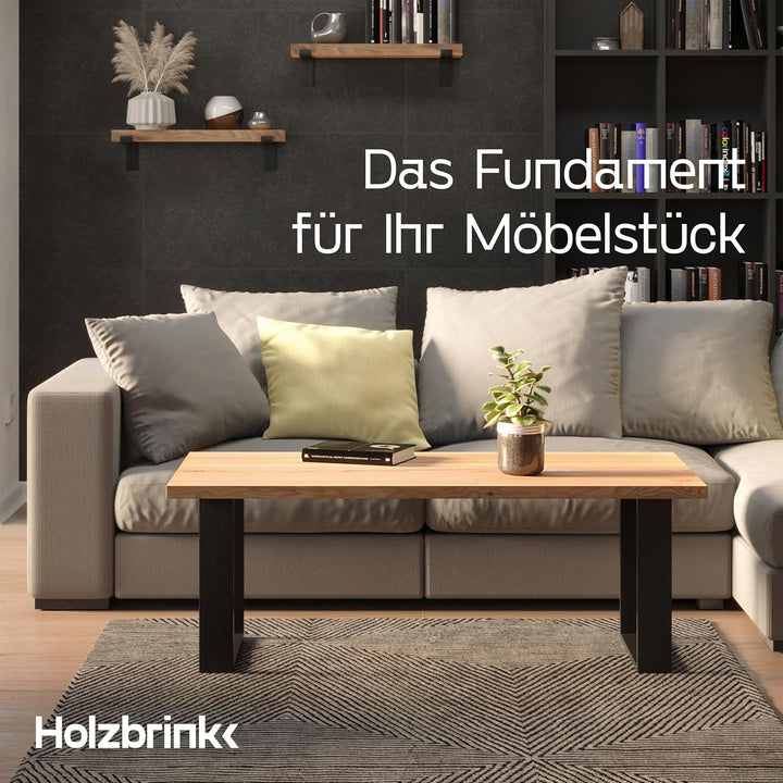 HOLZBRINK Tischbeine für Schreibtisch Esstisch, Möbelfüsse aus Vierkantprofil 60x20 mm, Tischgestell