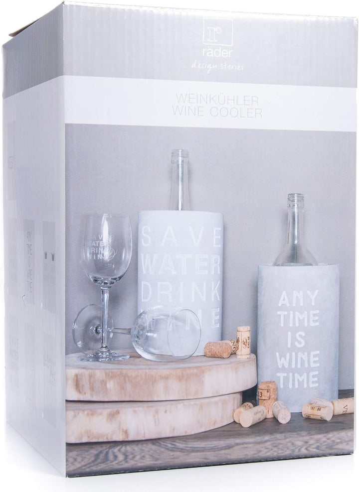 Räder Vino Beton Weinkühler Any Time is Wine Time D 13,5 cm | H 21,5 cm Grau, D 13,5 cm | H 21,5 cm
