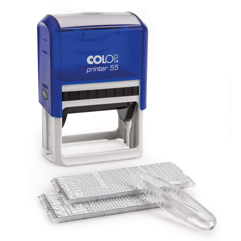 COLOP Printer 55 Set 10 zeilig zum Selbst setzen, inkl. 2 Typeneinreihungen und Pinzette, 22.5 x 14.