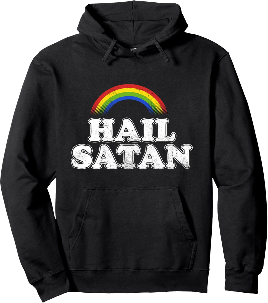Hail Satan Lustiges Ironic Rainbow T-Shirt Pullover Hoodie