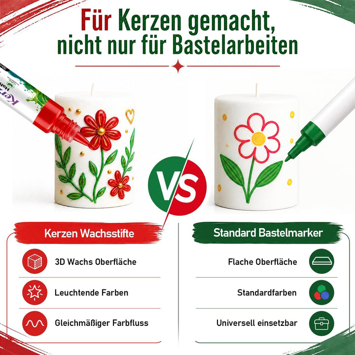 ePicsoa 30 ml Kerzenstifte, Taufkerze Selber Machen Set (15 Farben)
