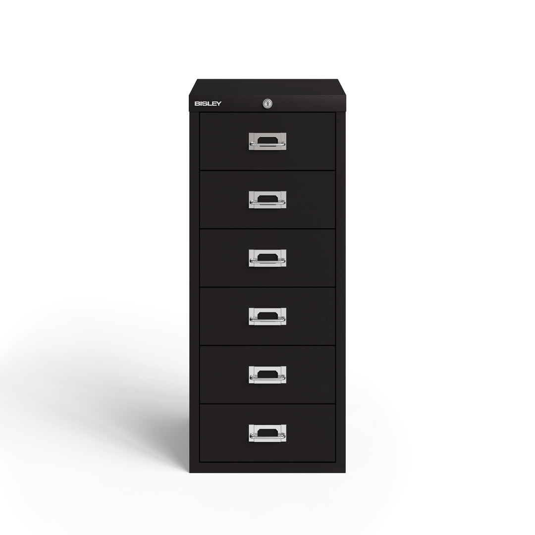 BISLEY MultiDrawer, LA296, DIN A4, 6 Schubladen, 633 schwarz, Metall, Schwarz