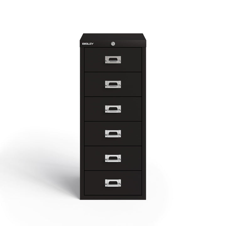 BISLEY MultiDrawer, LA296, DIN A4, 6 Schubladen, 633 schwarz, Metall, Schwarz