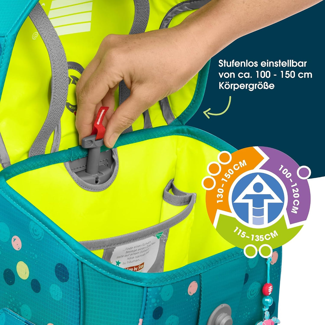 Step by Step Schulranzen-Set Cloud, 5-teilig, ergonomischer Tornister mit Reflektoren, höhenverstell