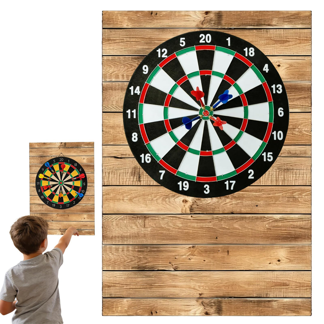 Holzmaserung Dartboard Wandschutz, Filz Dartscheibe Wandschutz Selbstklebend, Wandumrandung für Dart